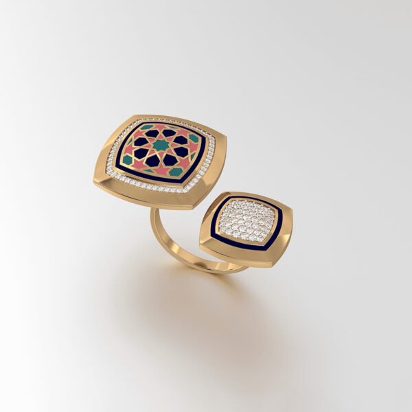 Clustered Double Diamond Ring (18K)