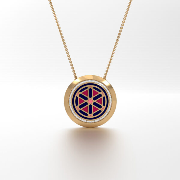 Round Diamond Pendant with Gold Chain (18K)