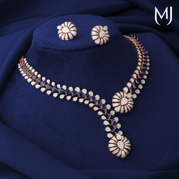 Real diamond necklace set