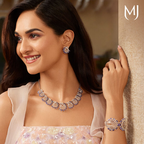 Real diamond necklace set