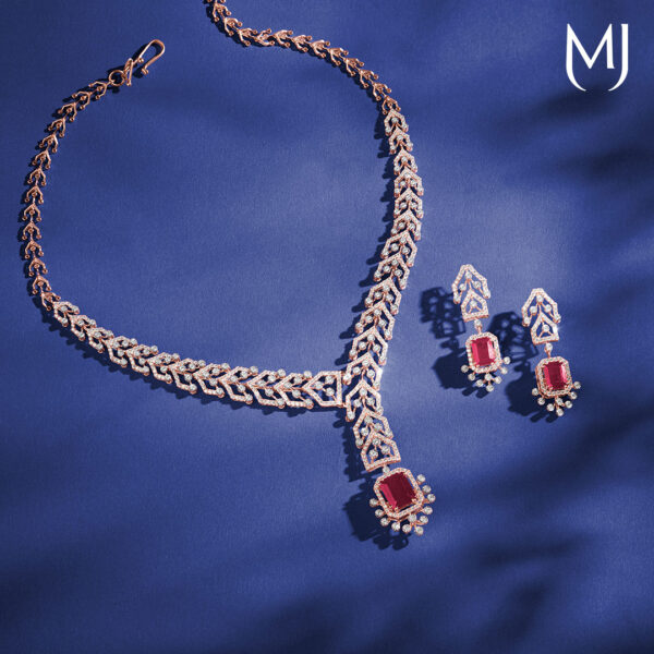 Real diamond necklace set