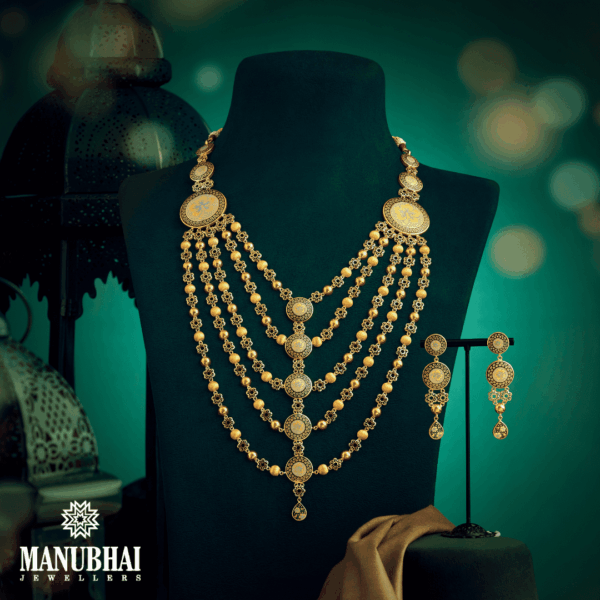 5 Layer Dramatic Gold Necklace set