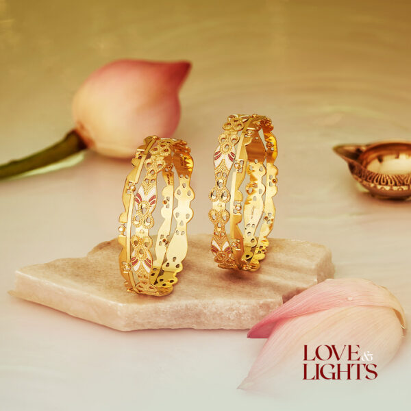 Floral Gold bangle