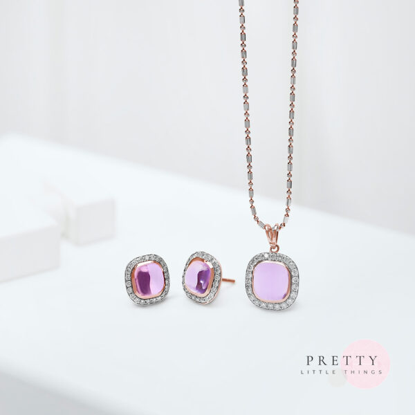 Light weight real diamond pendant set