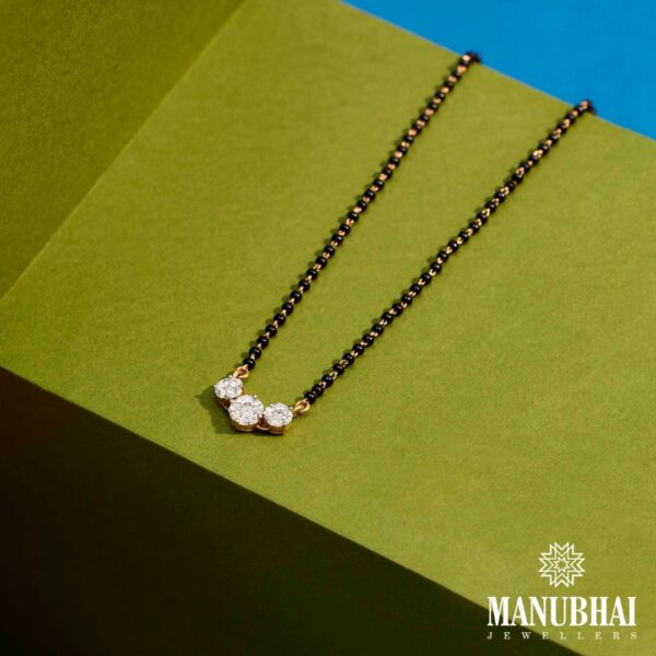Light weight real diamond mangalsutra