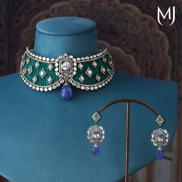 14kt vahini polki necklace set