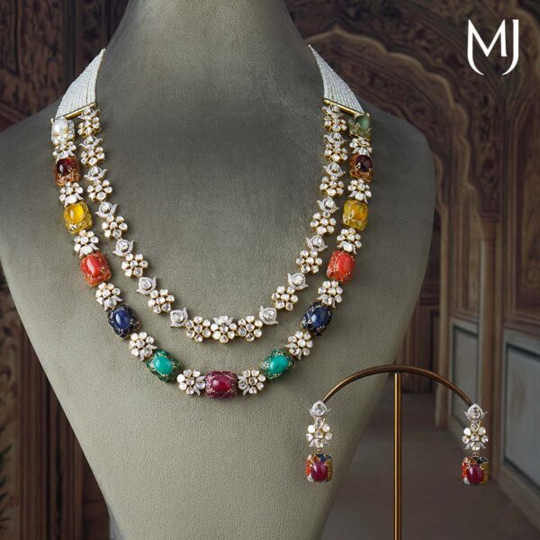 14kt rajratni polki necklace set