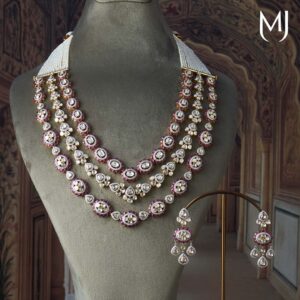 14 kt ratnatree polki necklace set