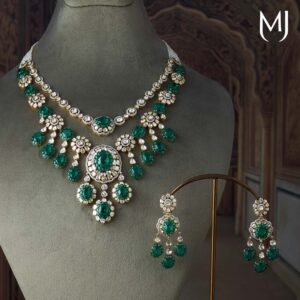 14kt amritratna polki necklace set