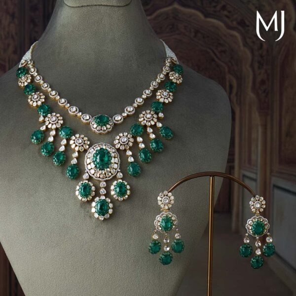 14kt amritratna polki necklace set