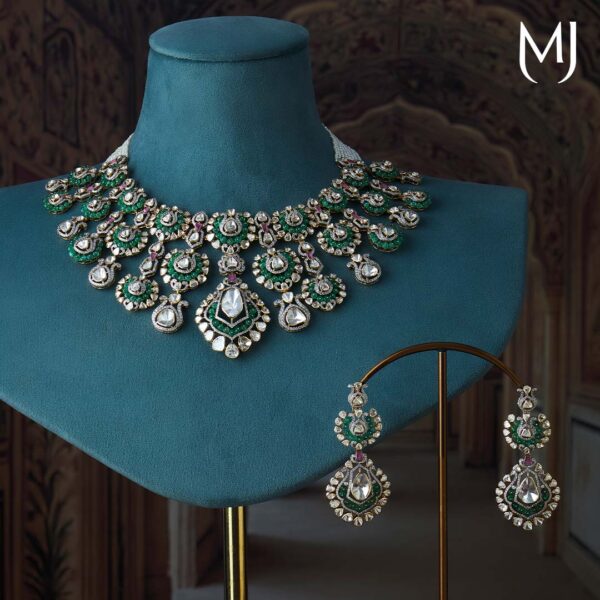 14kt celestia polki necklace set