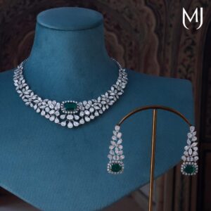 14 kt orivana diamond necklace set