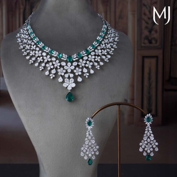 Real diamond necklace set