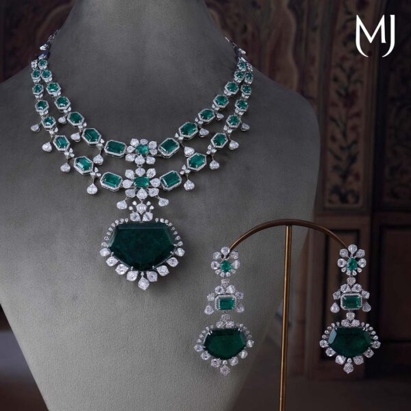 Real diamond necklace set