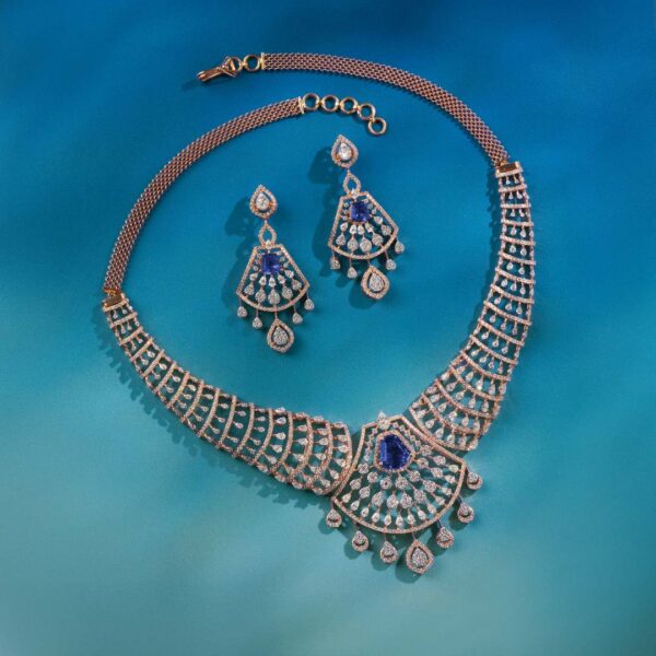 Real diamond necklace set