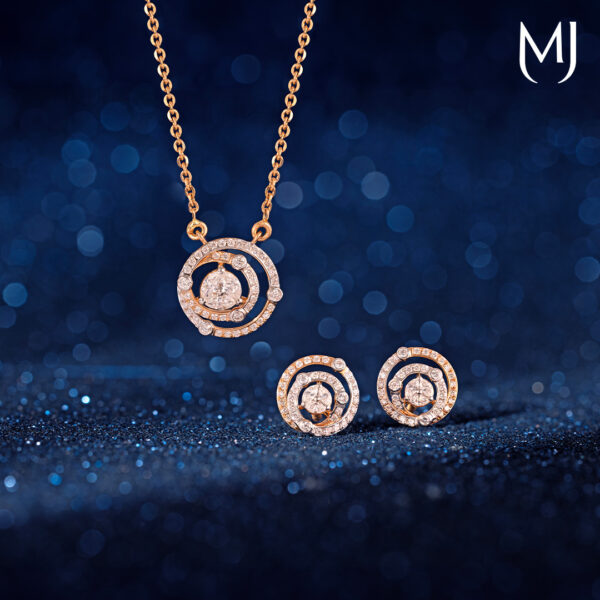 Light weight real diamond pendant set