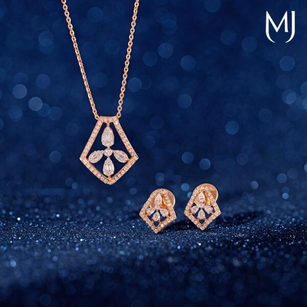 Light weight real diamond pendant set