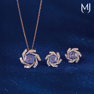 Light weight real diamond pendant set