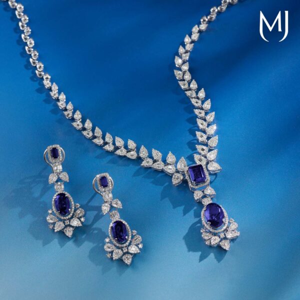 Real diamond necklace set