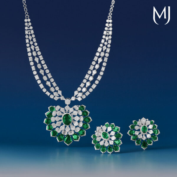 Real diamond necklace set
