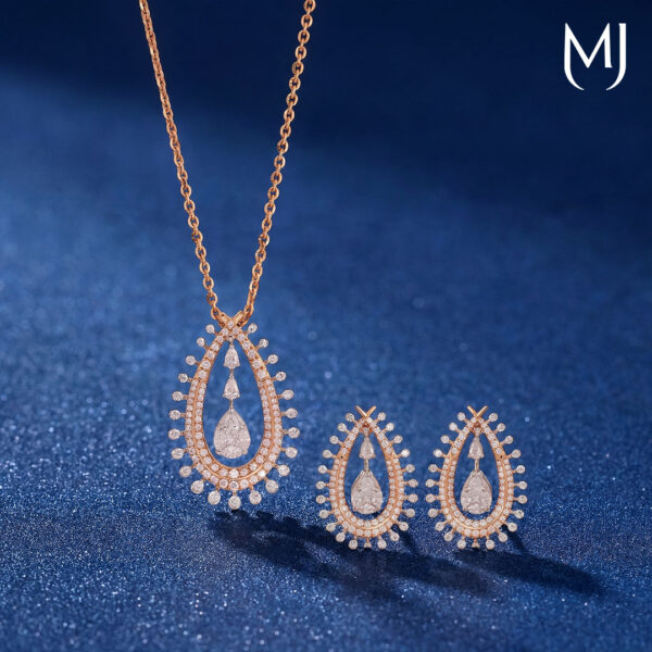Real diamond pendant set