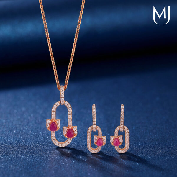 Light weight real diamond pendant set