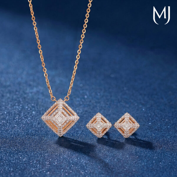 Light weight real diamond pendant set