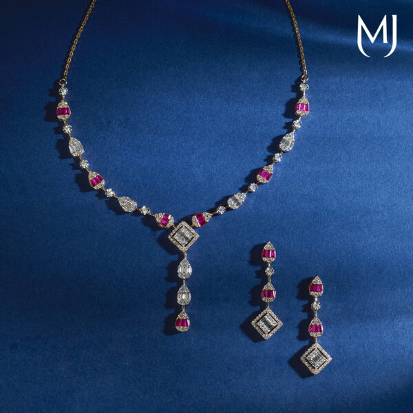 Real diamond necklace set