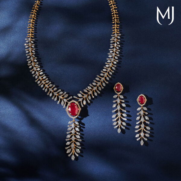 Real diamond necklace set