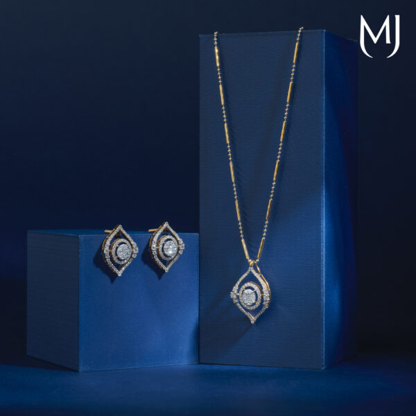 Real diamond pendant set