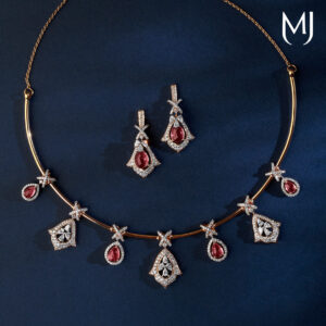 Real diamond necklace set