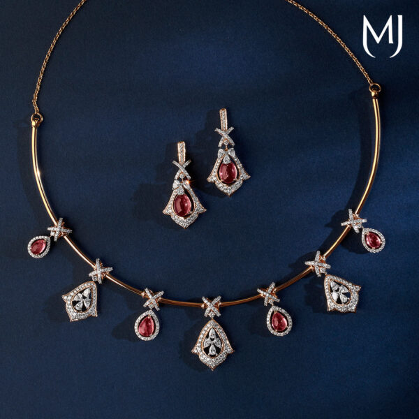 Real diamond necklace set